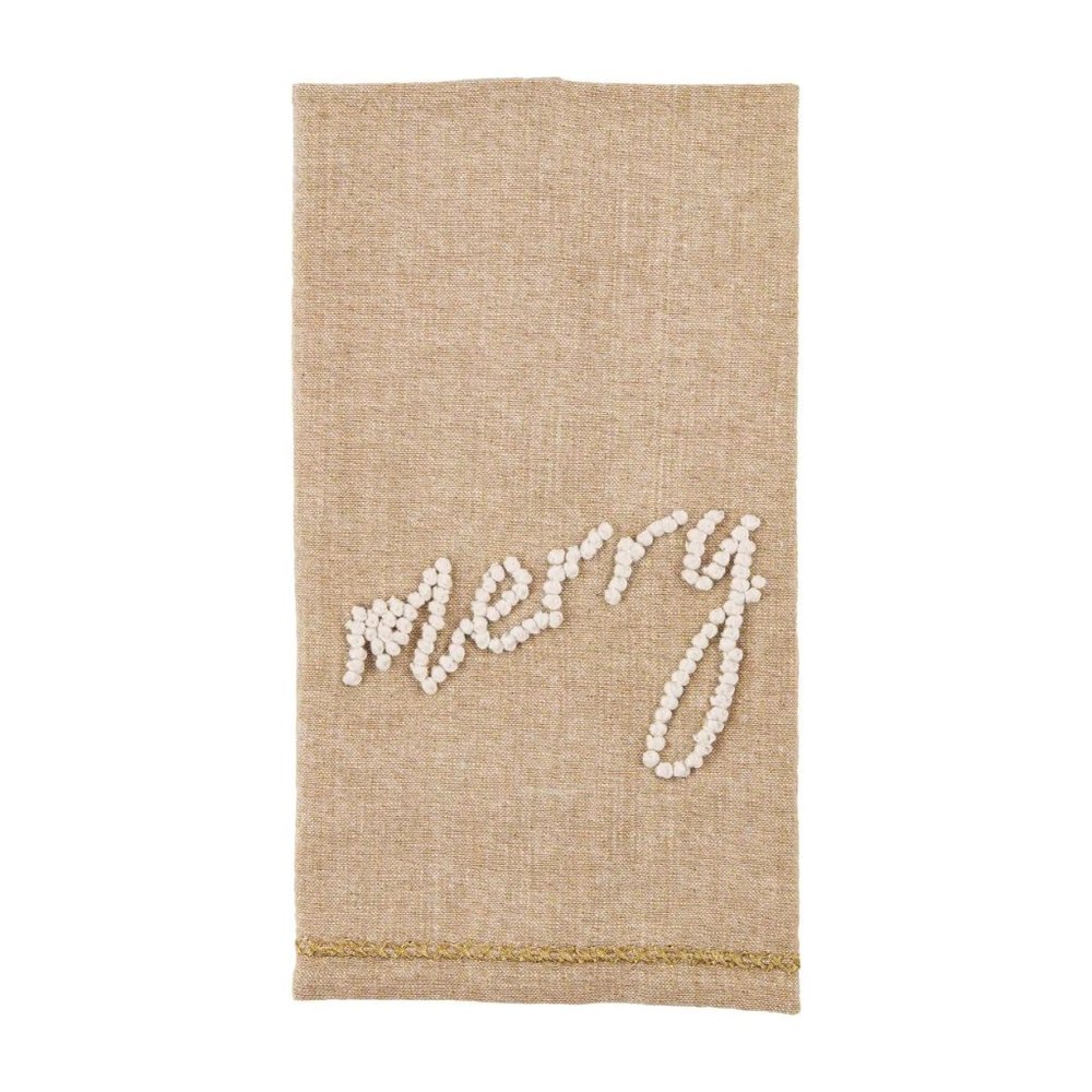 Mud Pie Merry Holiday Knot Towel/NWT